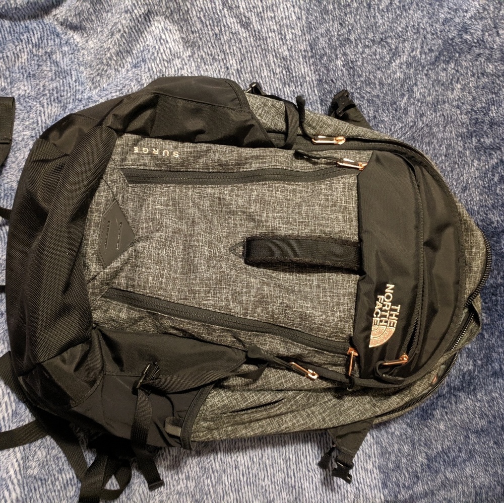 The North Face surge backpack.